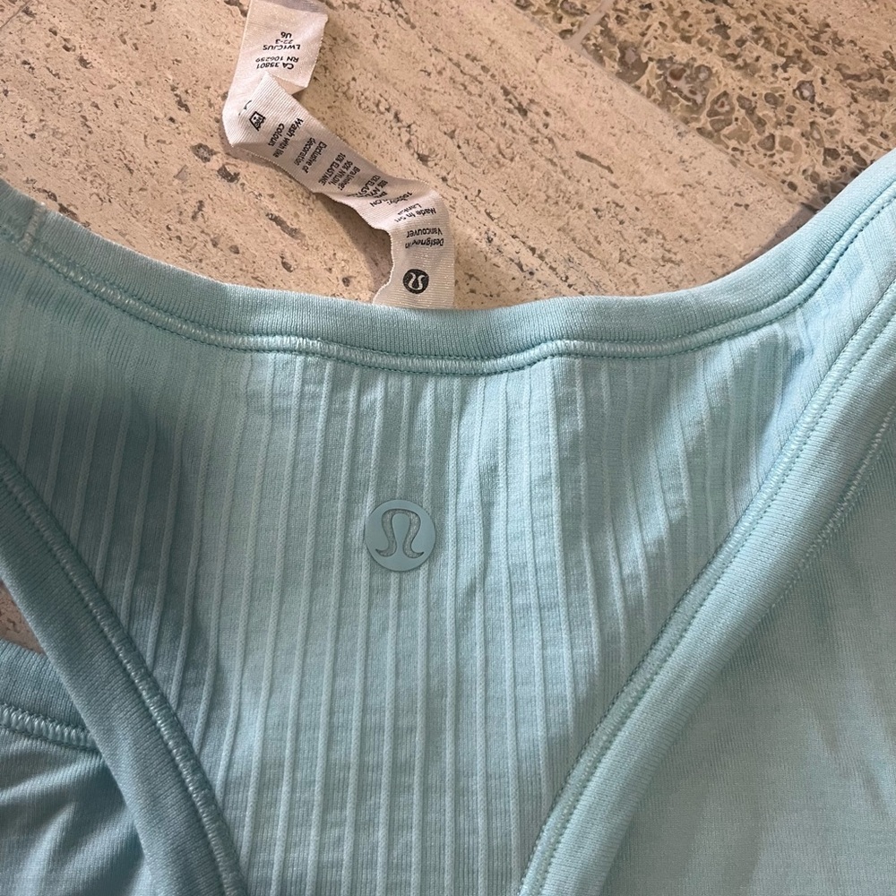Light Blue Ribbed Tank Top - Picture 4 of 6